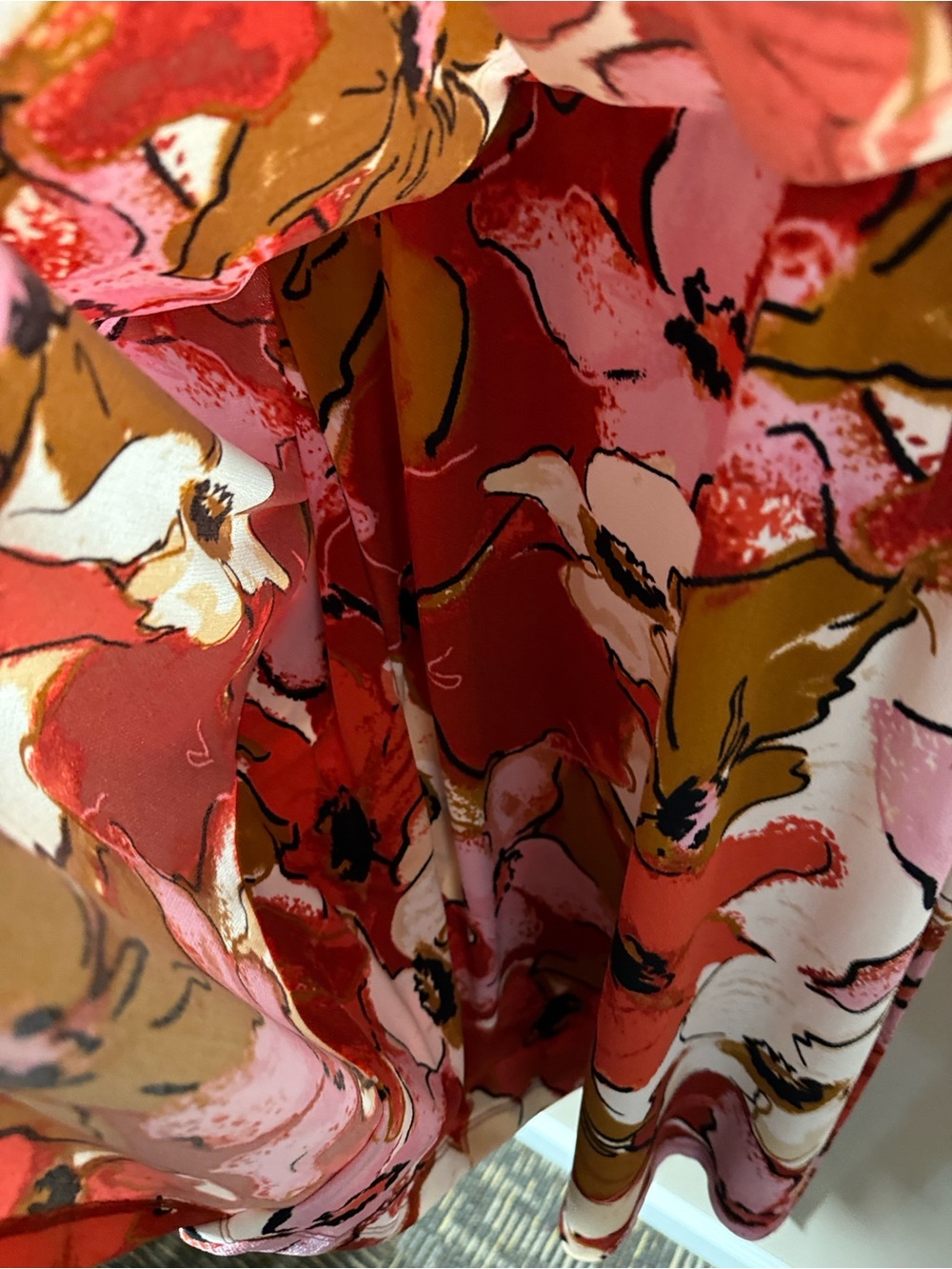 Nine West Floral Wrap Dress in Red, Pink, White, Brown - Picture 5 of 16